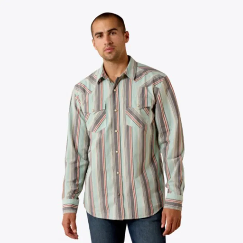 Ariat Men's Retro Mint and Red Button Up sold by Western Edge