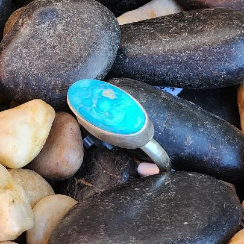 " Tess " Turquoise Stacker Ring made by Western Edge