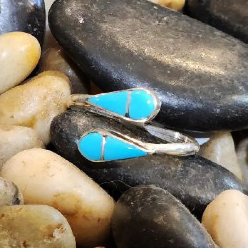 " Jill "  Turquoise Inlay Adjustable Ring made by Western Edge