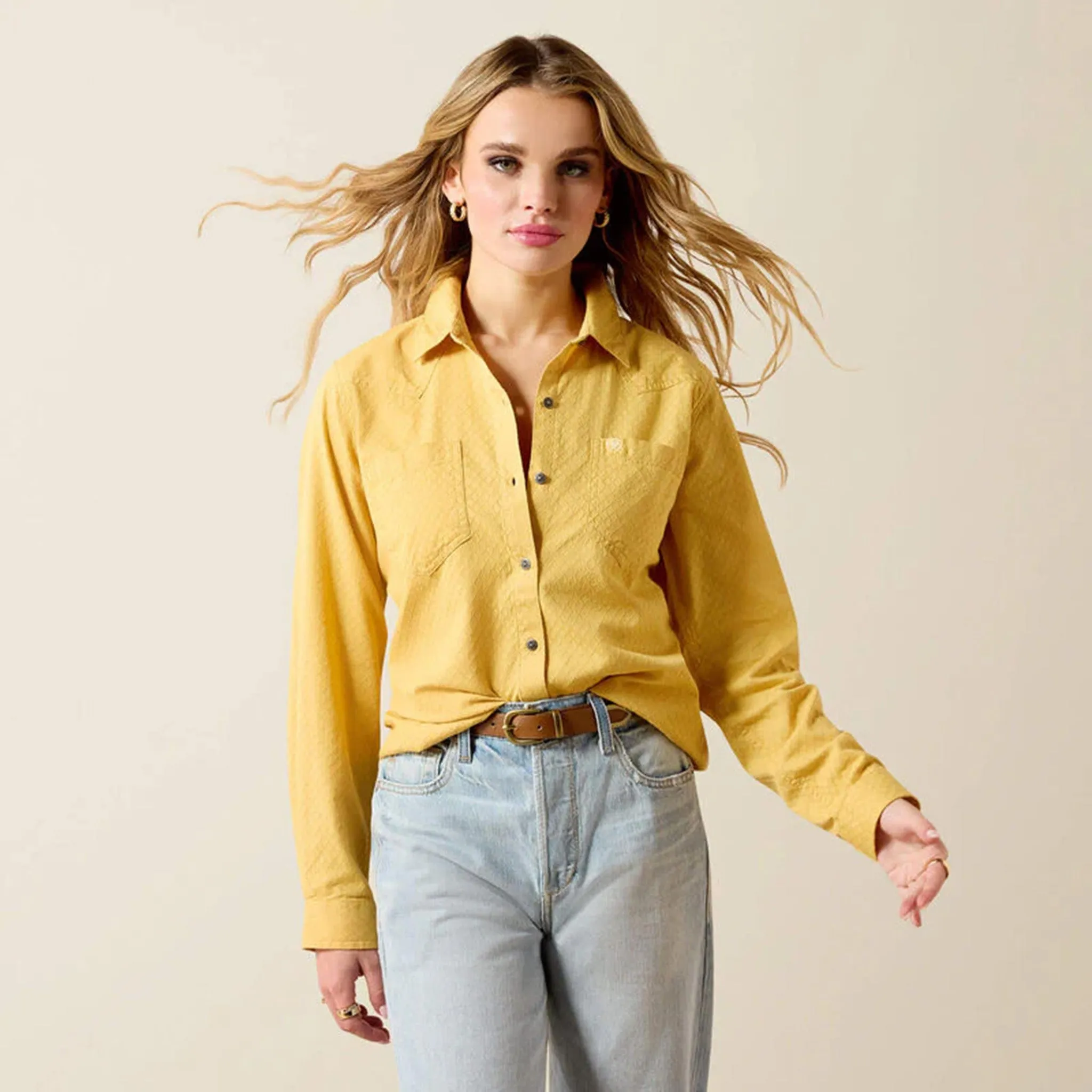 Ariat Women's Mustard Dobby Billie Shirt sold by Western Edge