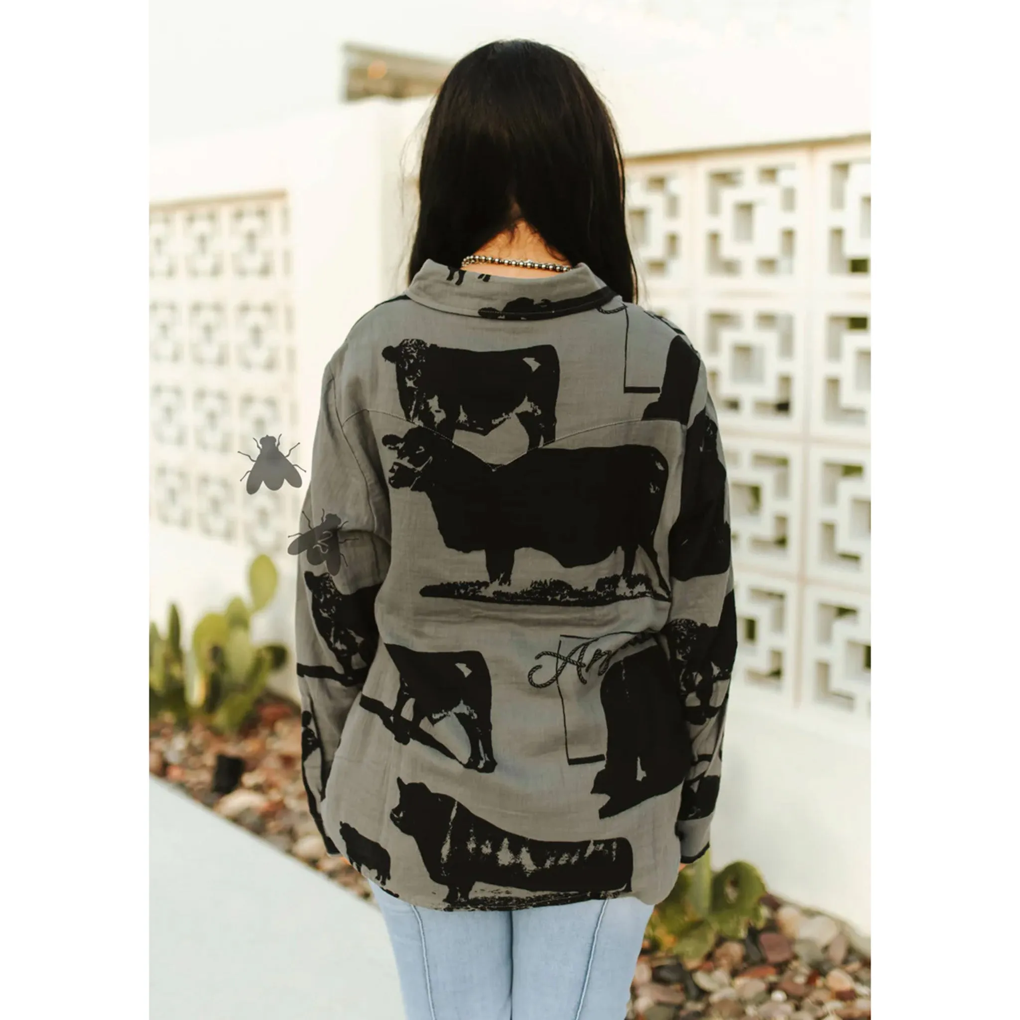Women's Grey & Black Angus Alley Shirt sold by Western Edge product image thumbnail 2