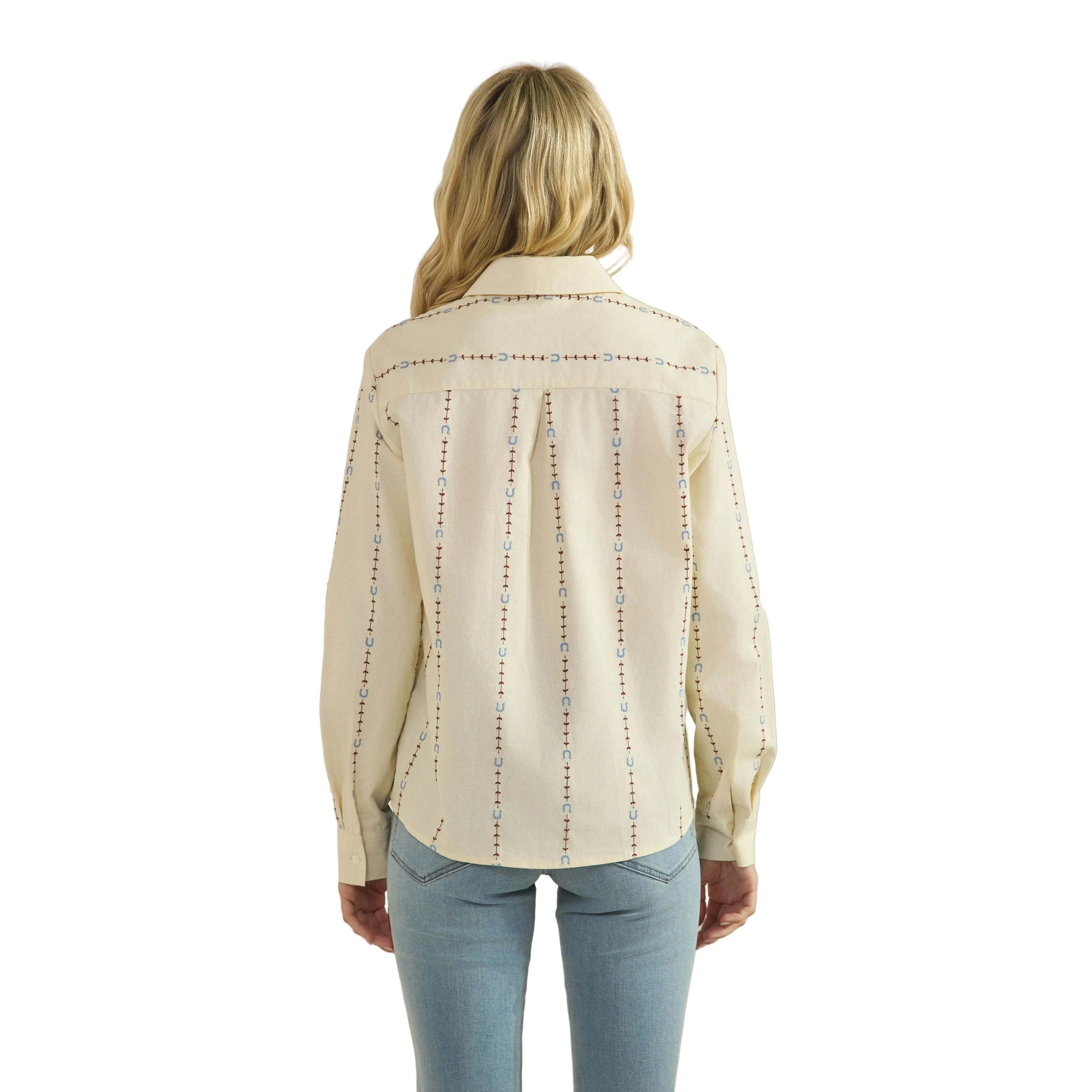 Women's Cream Embroidered Long Sleeve sold by Western Edge product image thumbnail 2