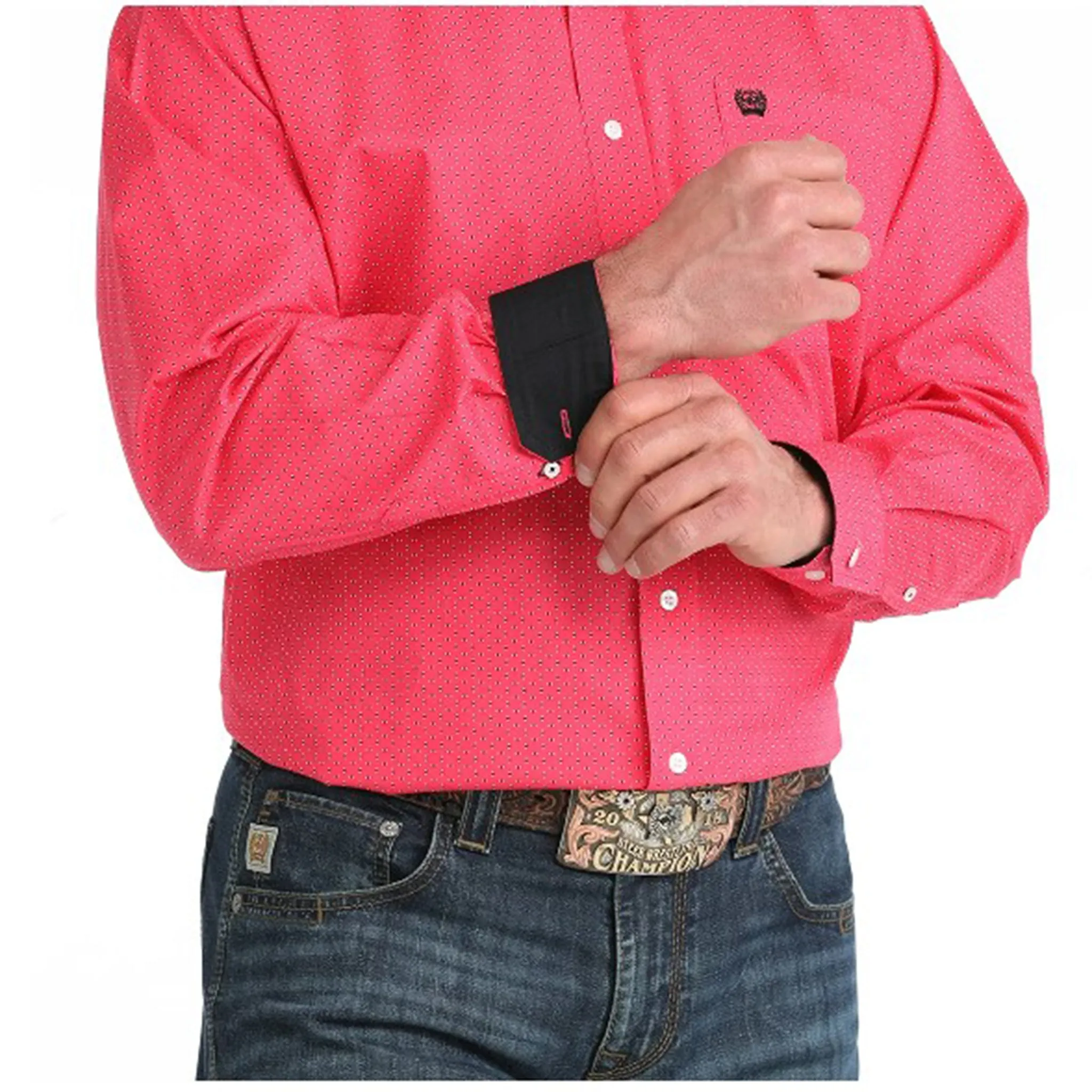 Cinch Men's Pink Long Sleeve Button Up sold by Western Edge product image thumbnail 2