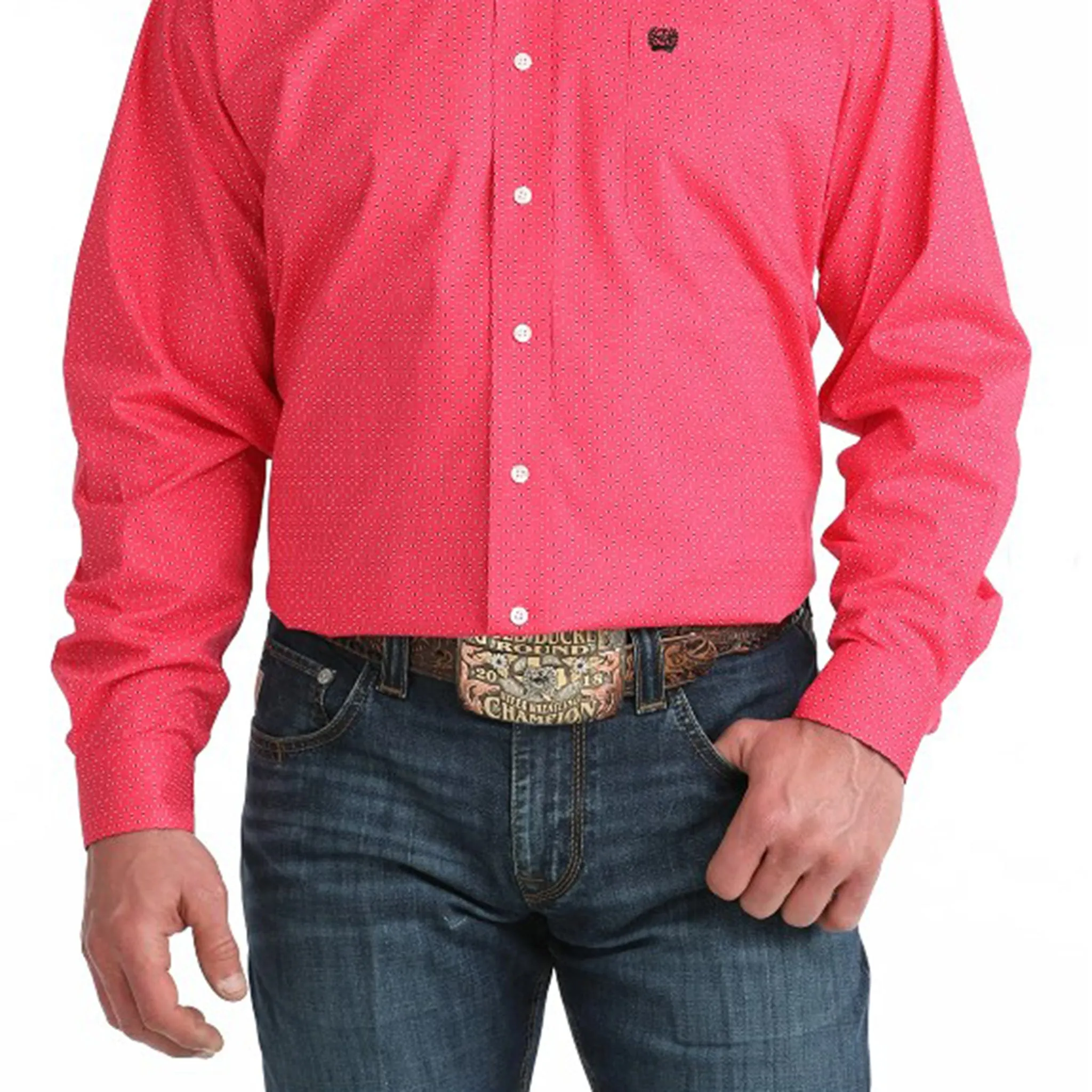 Cinch Men's Pink Long Sleeve Button Up sold by Western Edge