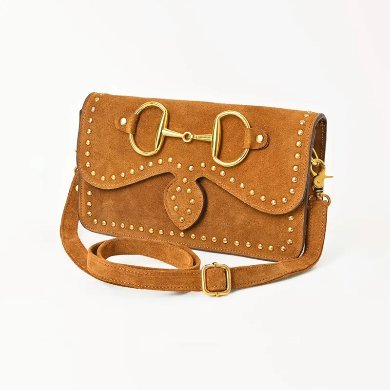 Brown Suede Bit Purse made by Western Edge