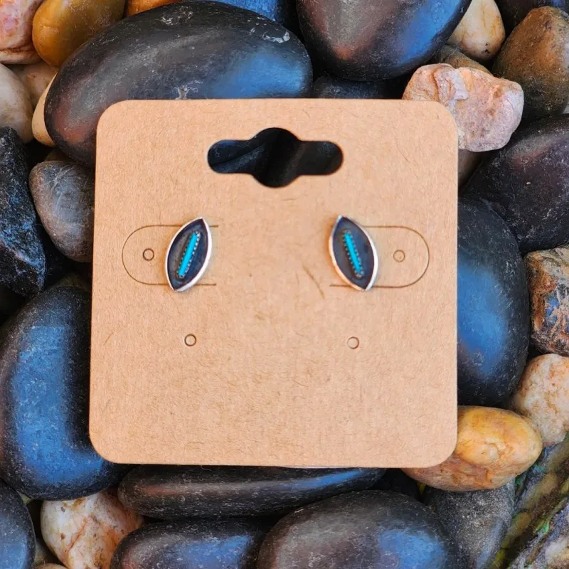" Daily " Leaf Turquoise Studs made by Western Edge