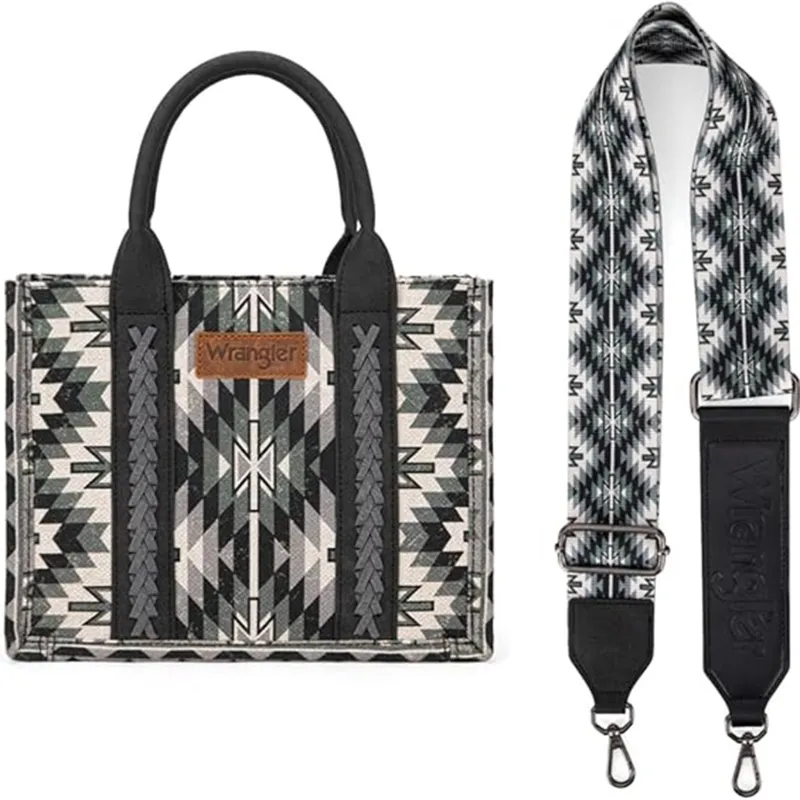 Wrangler Black and Grey Southwest Tote Bag sold by Western Edge