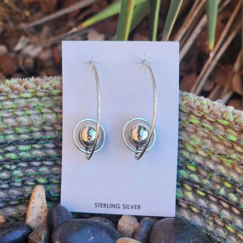 " Kahlo " Silver Dot Dangles made by Western Edge