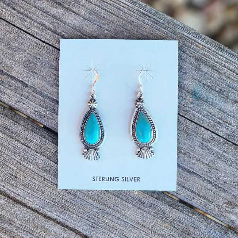 " Betone " Kingman Turquoise Earrings made by Western Edge
