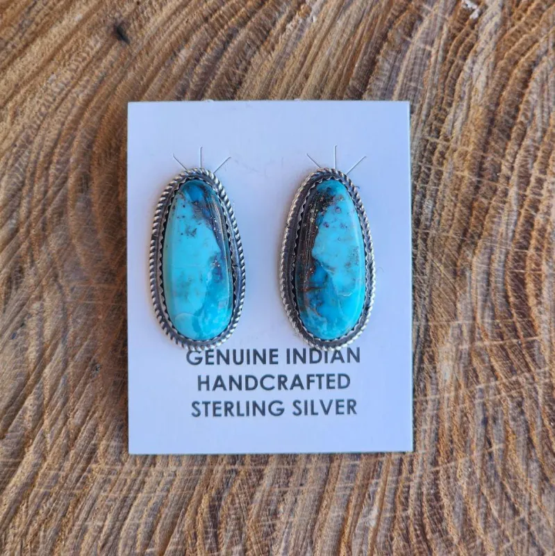 " Davida " Kingman Turquoise Earrings made by Western Edge