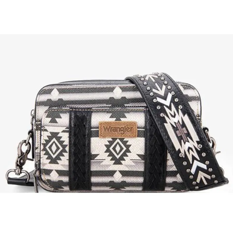 Wrangler Black Aztec Crossbody Bag made by Western Edge