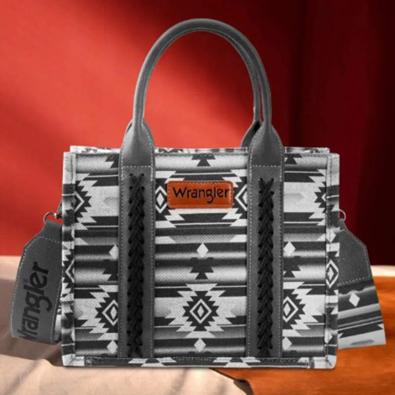 Wrangler Black Southwest Aztec Tote Bag sold by Western Edge