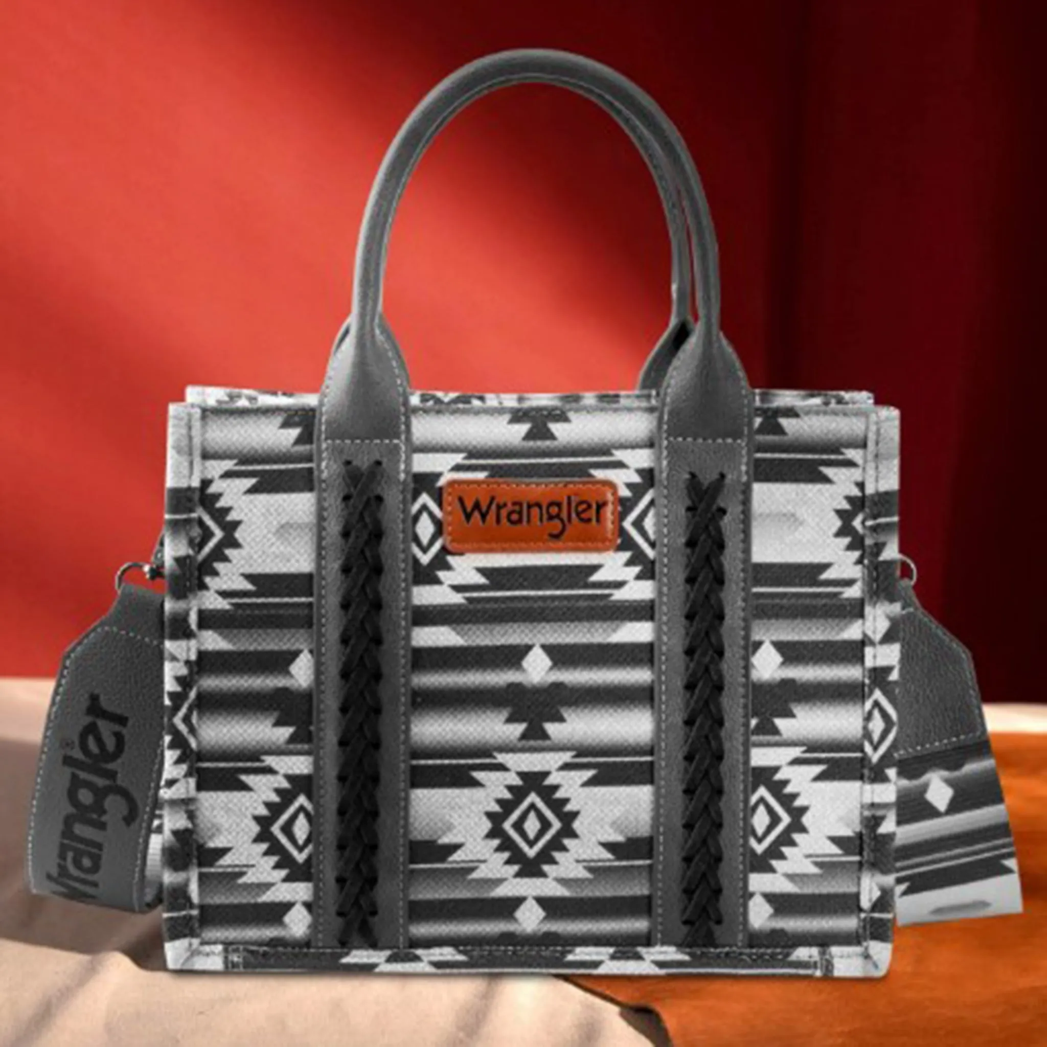 Wrangler Black Southwest Aztec Tote Bag sold by Western Edge