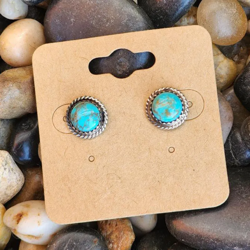 " Cilia " Turquoise Circle Studs made by Western Edge