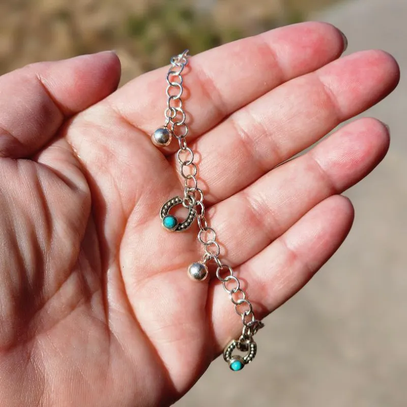 " Hattie " Horse Shoe Charm Bracelet made by Western Edge