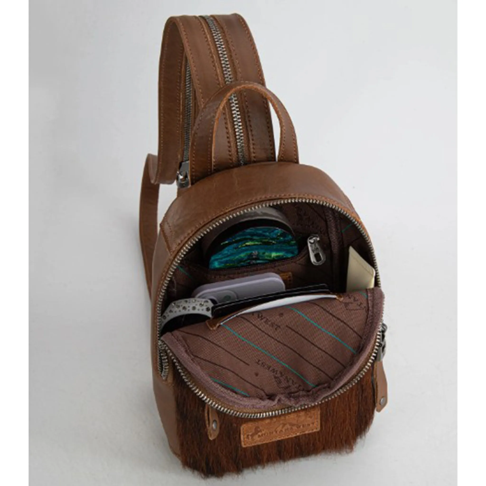 Wrangler Hair-on Cowhide Convertible Sling Bag sold by Western Edge product image thumbnail 3