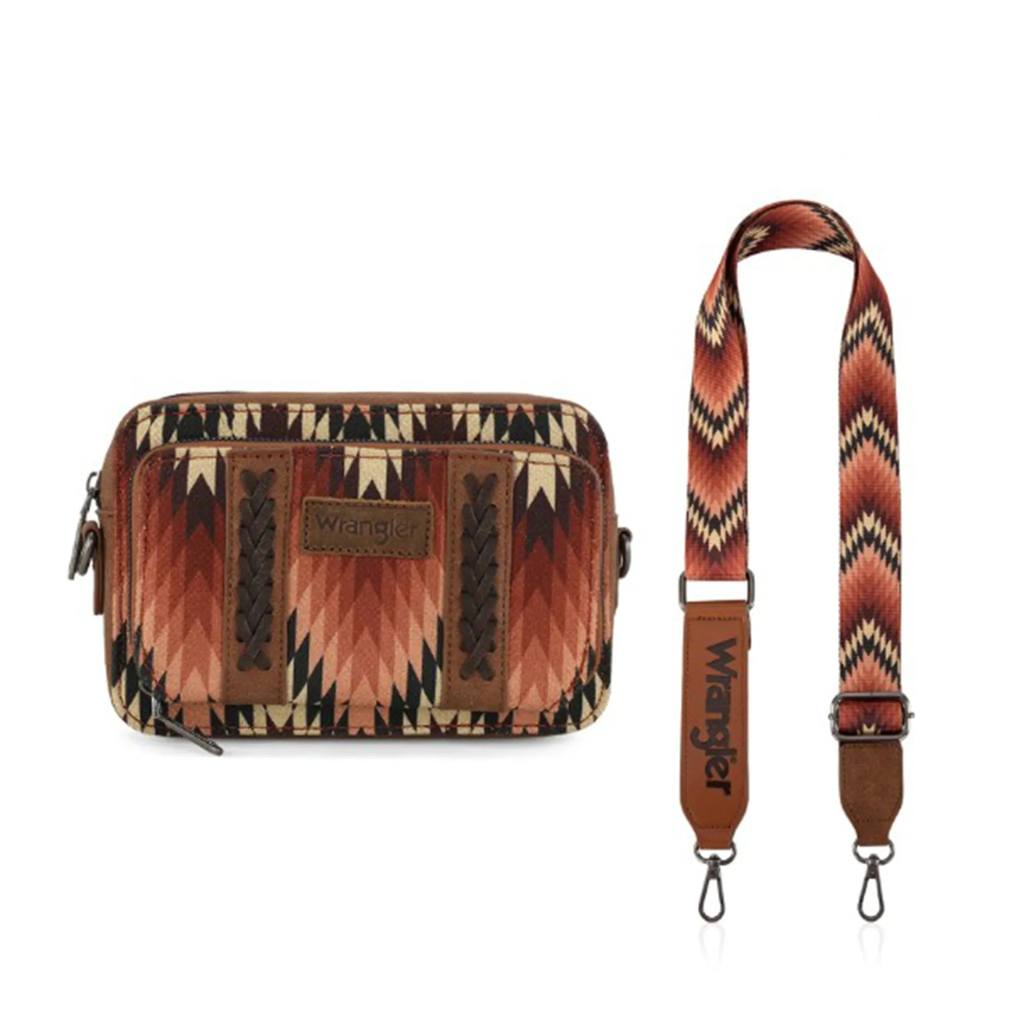 Wrangler Brown Aztec Crossbody Purse sold by Western Edge product image thumbnail 4