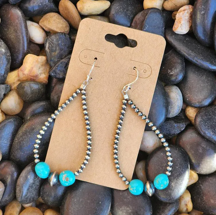 " Fran " Navajo Pearl Turquoise Dangles sold by Western Edge