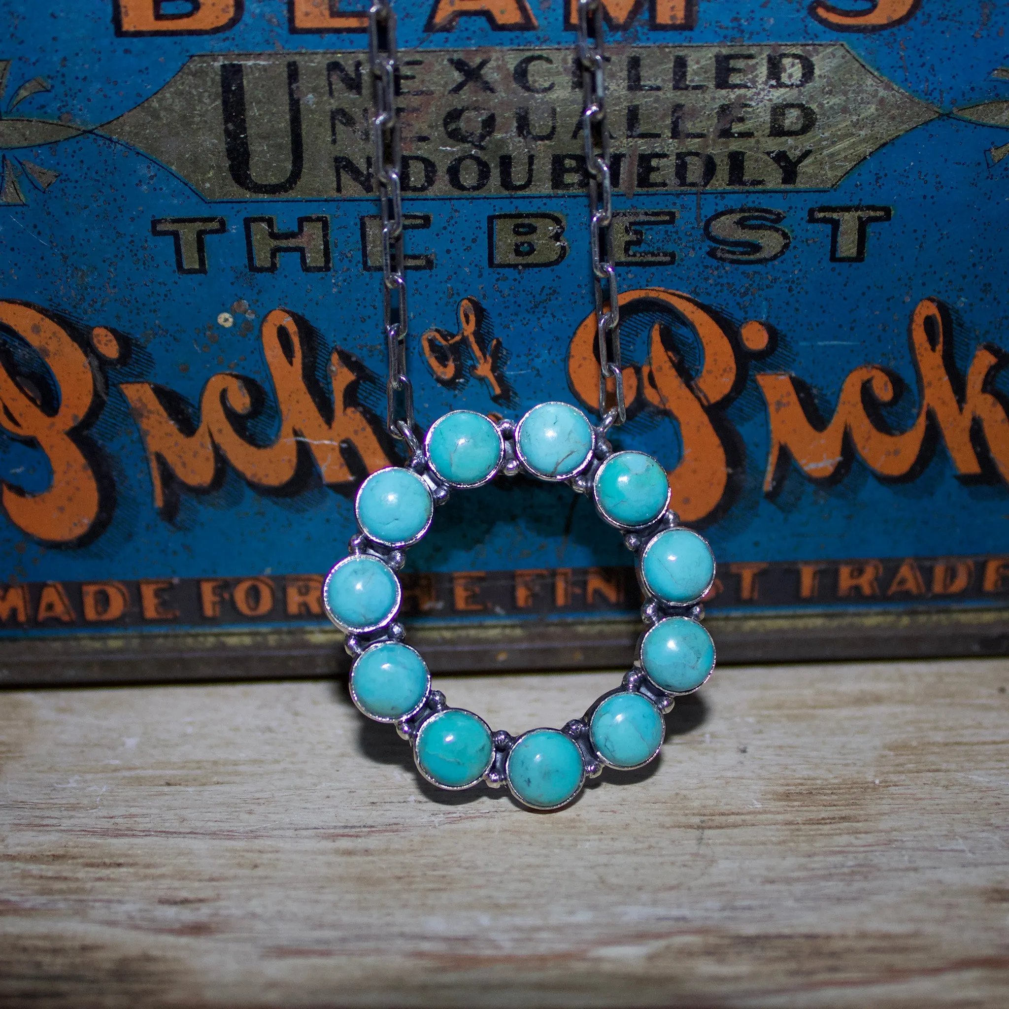 "Mooney" Turquoise Circle Necklace sold by Western Edge