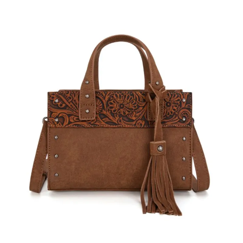 Wrangler Brown Floral Tote Bag made by Wrangler