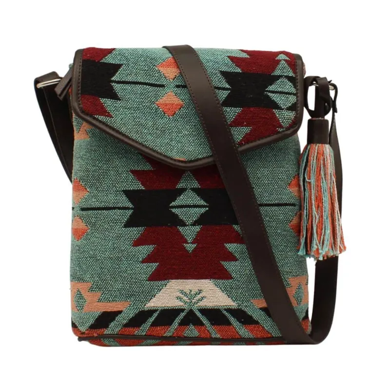 Multi-color Sandra Messenger Bag made by Nocona