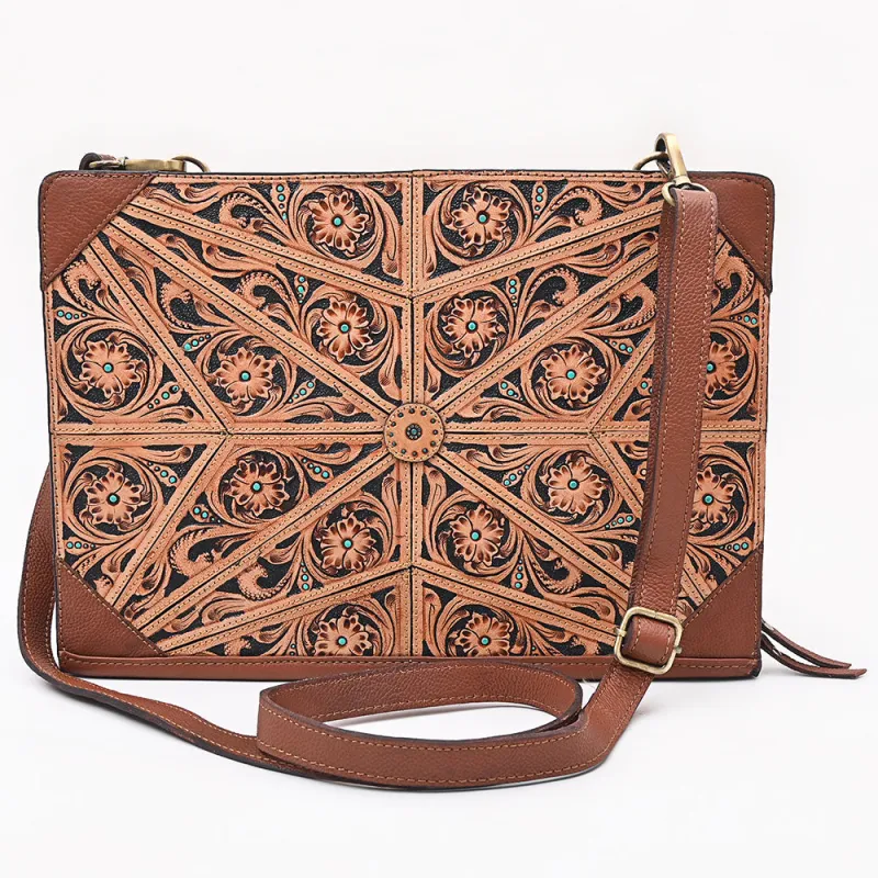 American Darling Tooled and Teal Portfolio made by Western Edge