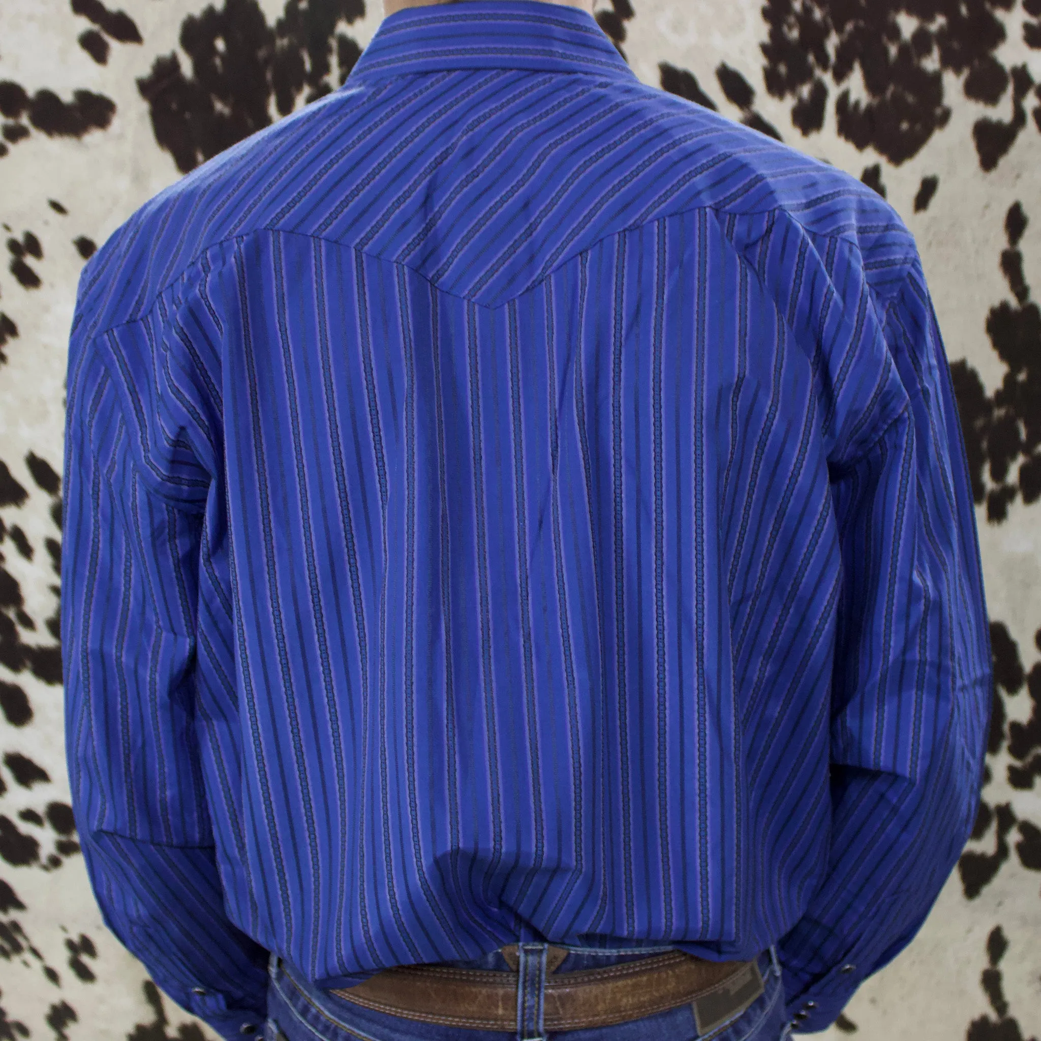 Panhandle Men's Blue Satin Long Sleeve Shirt sold by Western Edge product image thumbnail 2