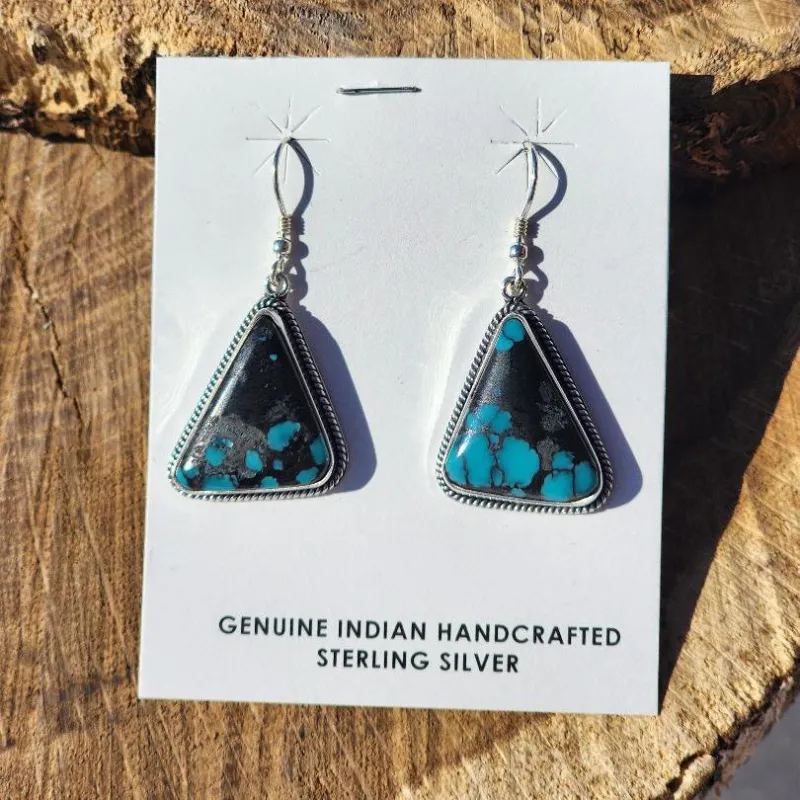 " Gladie " Turquoise Triangle Dangles made by Western Edge