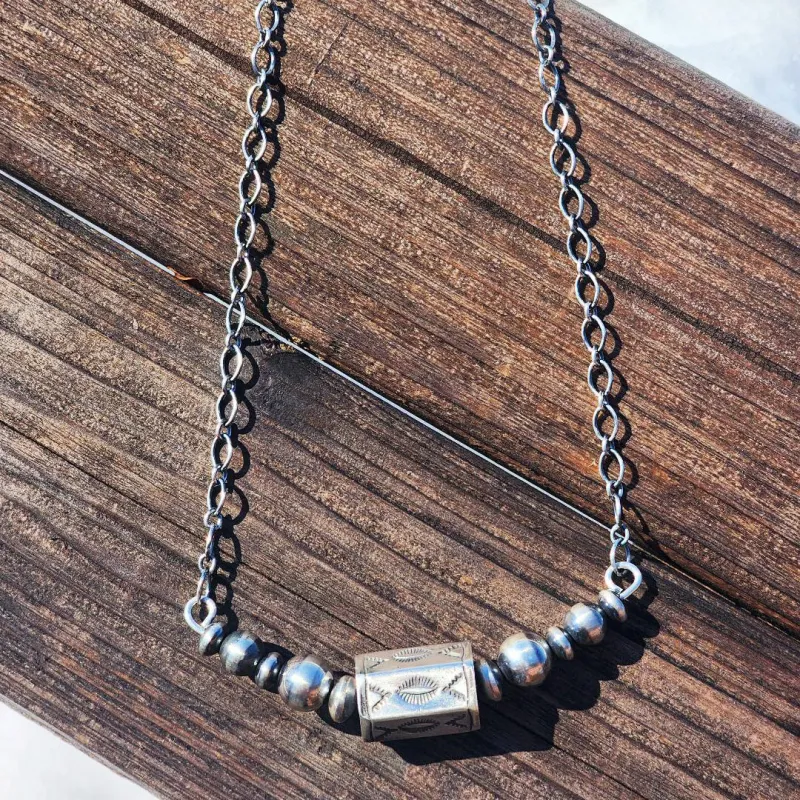 " Nyla " Navajo Pearl and Bead Necklace made by Western Edge