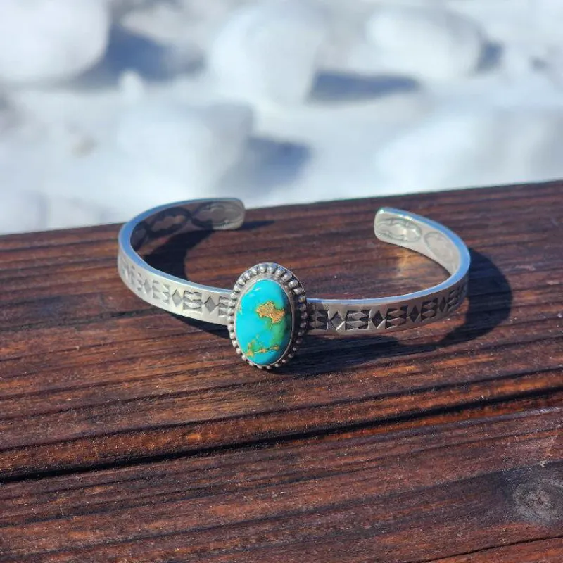 " Jillian " Sonoran Gold Stamped Cuff made by Western Edge