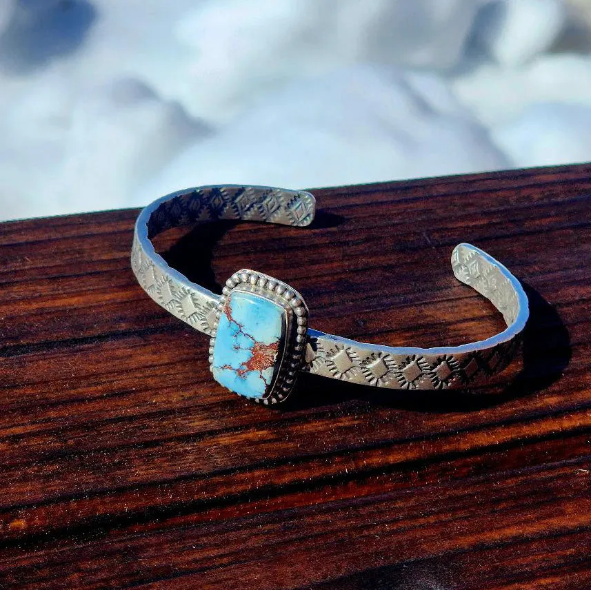 " Dillon " Golden Hills Turquoise Cuff sold by Western Edge