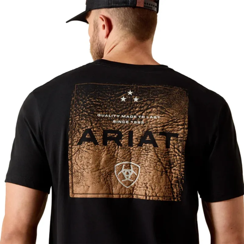 Ariat Men's Black Boot Leather Patch Tee sold by Western Edge