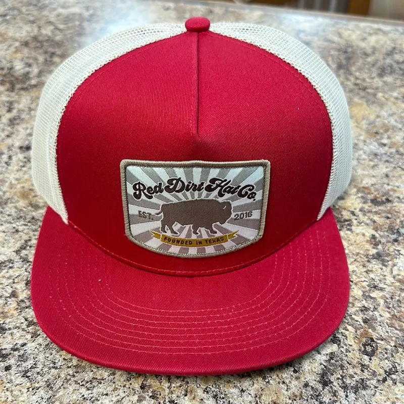 Red Dirt Founded Vintage Red & Tan Ball Cap made by Western Edge