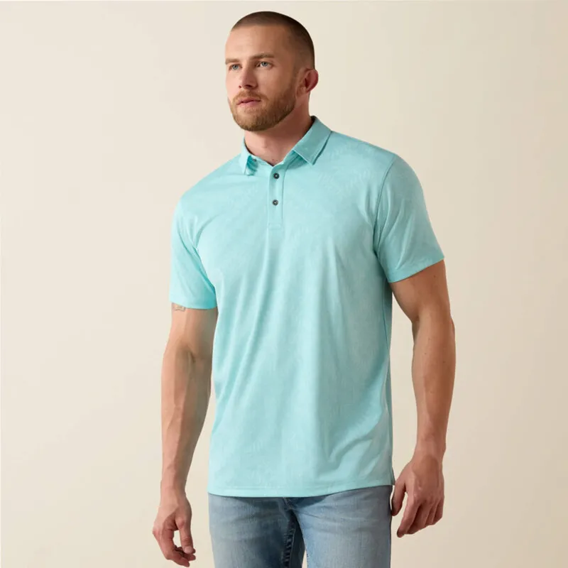 Ariat Men's Aqua Polo made by Ariat