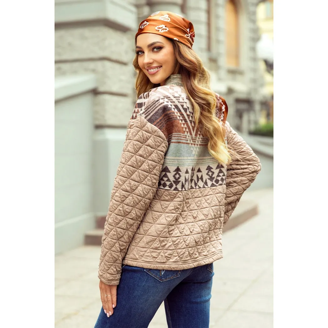 Women's Beige Aztec Patch Jacket sold by Western Edge product image thumbnail 2