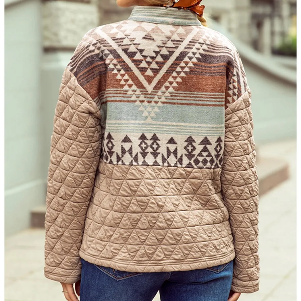 Women's Beige Aztec Patch Jacket sold by Western Edge product image thumbnail 3