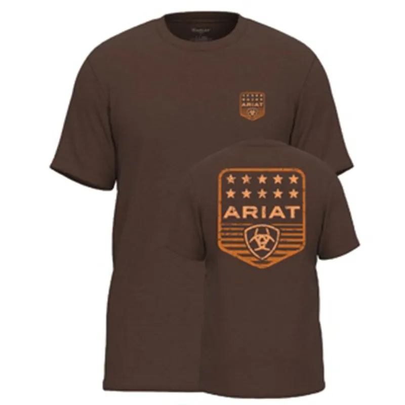 Ariat Men's Brown Patriotic Badge Tee made by Ariat