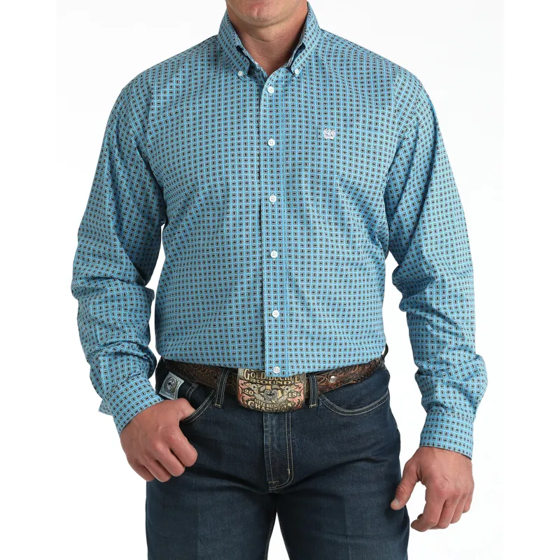 Cinch Men's Blue Geo Print Shirt sold by Western Edge