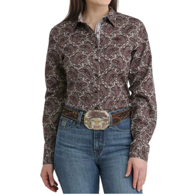 Women's Cinch Multi Print Paisley Long Sleeve Shirt made by Cinch