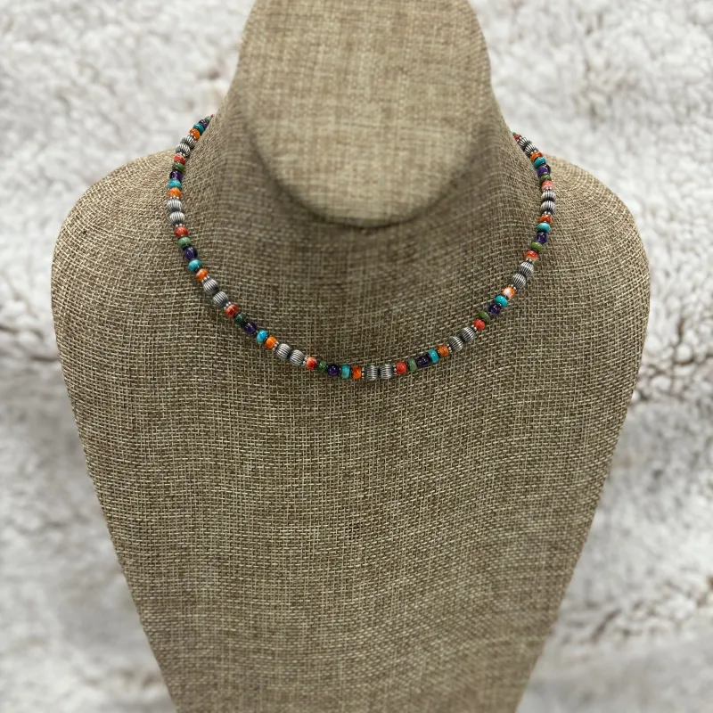 "Angie" Multi Stone Beaded Necklace made by Western Edge