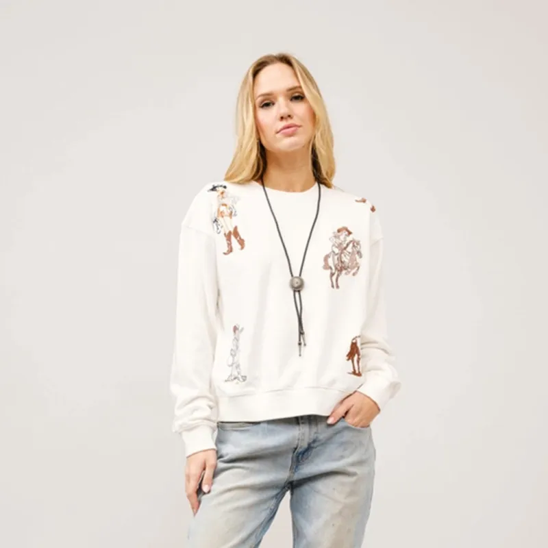 Women's Cowgirl Motif Sweatshirt made by Blue B