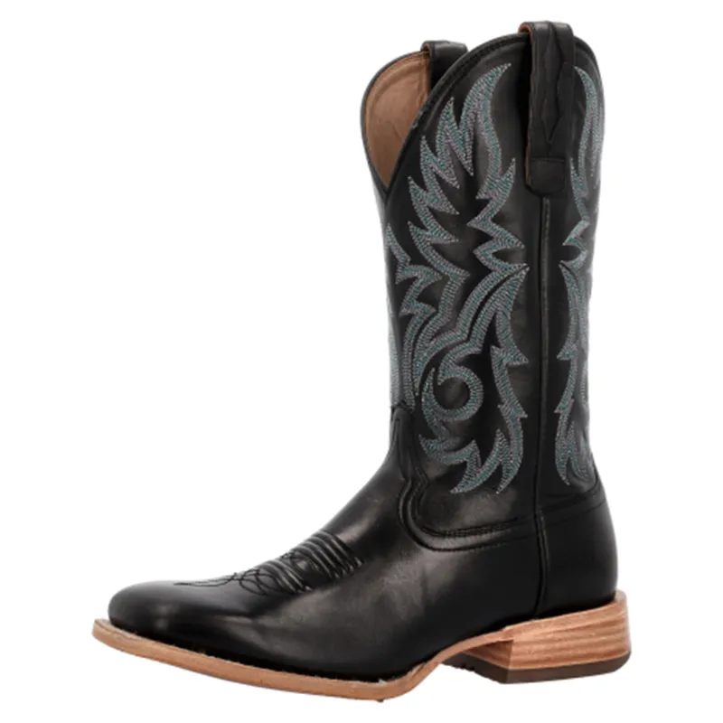 Durango Black Onyx Blue Stitching Square Toe made by Durango