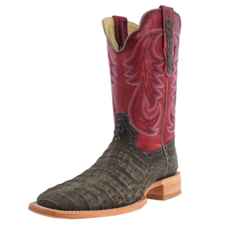 R. Watson Nubuck Caiman Square Toe made by Western Edge