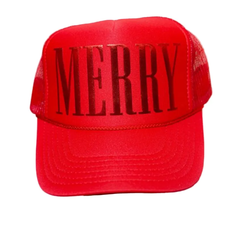 Red Merry Foam Trucker Cap made by Western Edge