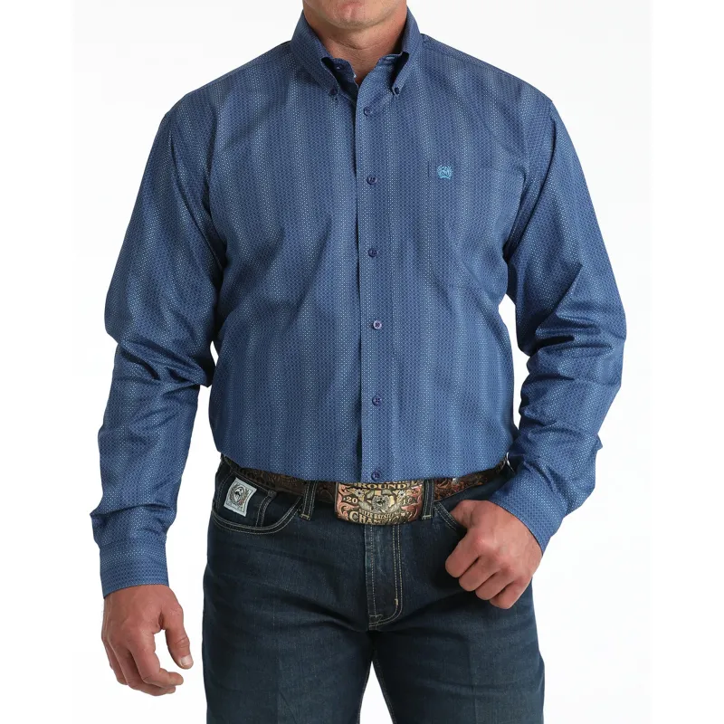 Cinch Men's Royal Blue Geo Shirt sold by Western Edge