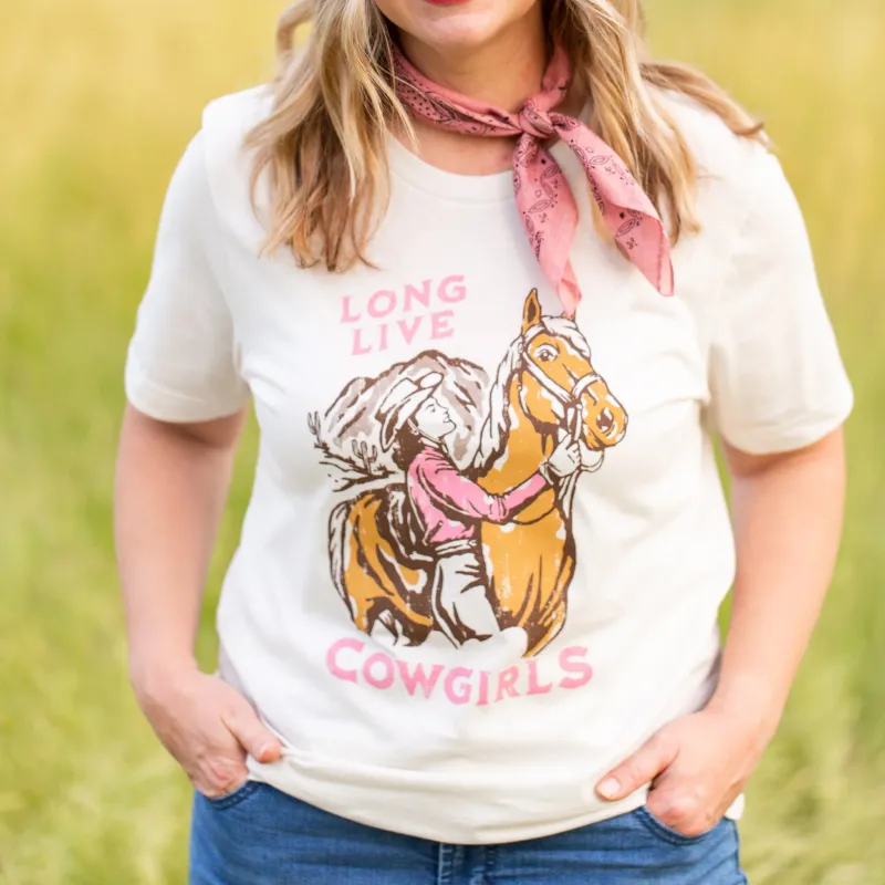 Women's Long Live Cowgirls Tee made by Western Edge