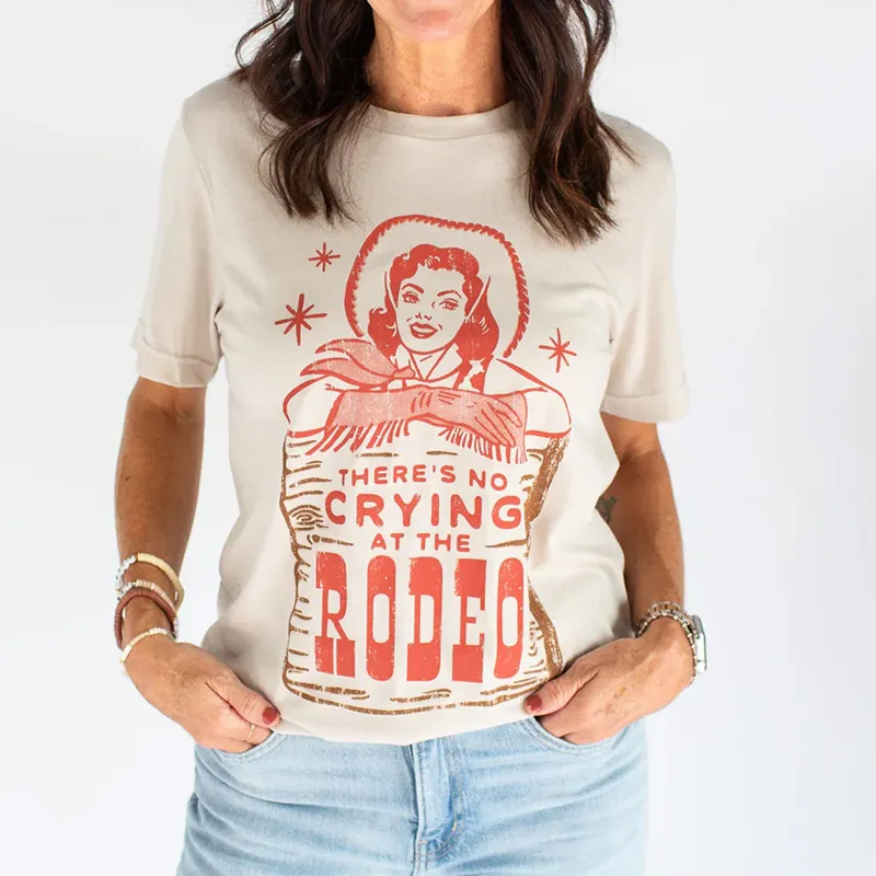 Women's Vintage "No Crying At The Rodeo" Tee made by Western Edge