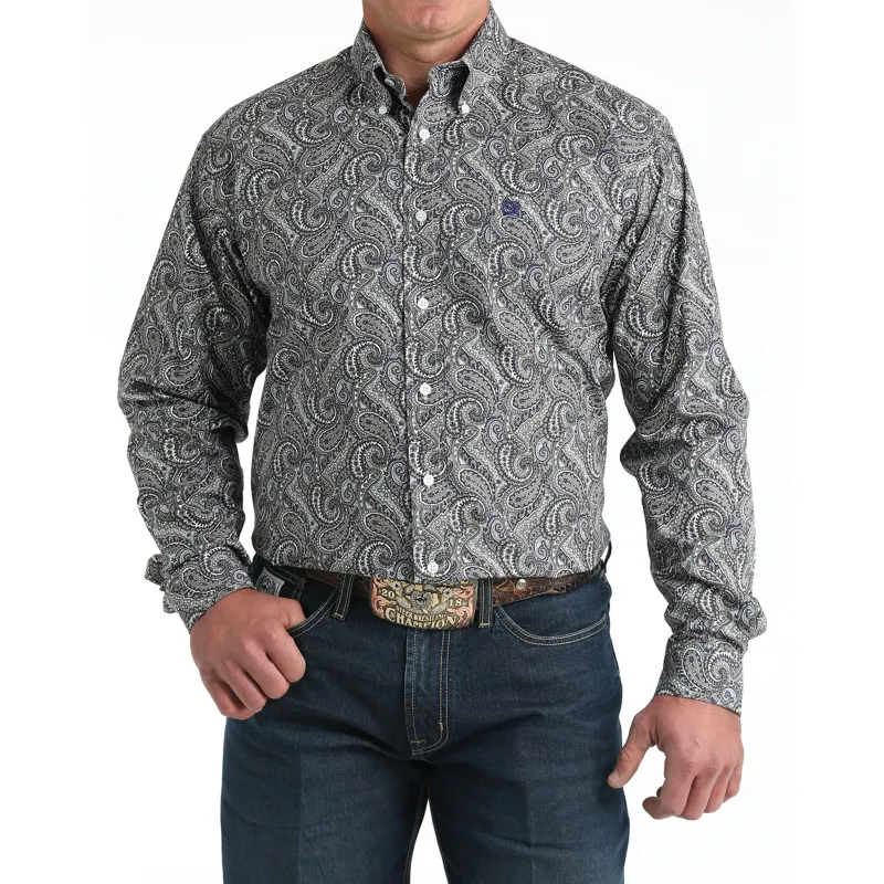 Cinch Men's Grey Paisley Shirt sold by Western Edge