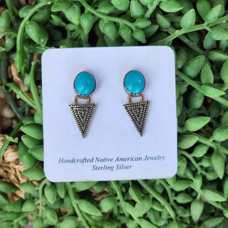 " Trea " Turquoise Triangle Earrings sold by Western Edge