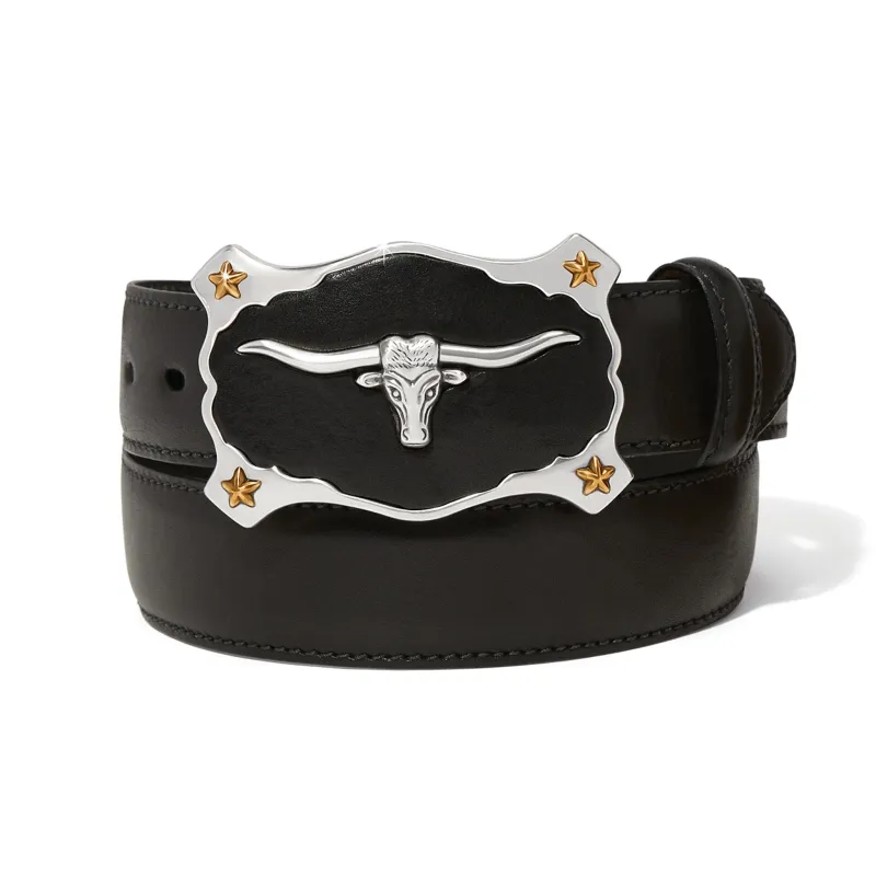 Black Latigo Longhorn Belt made by Western Edge